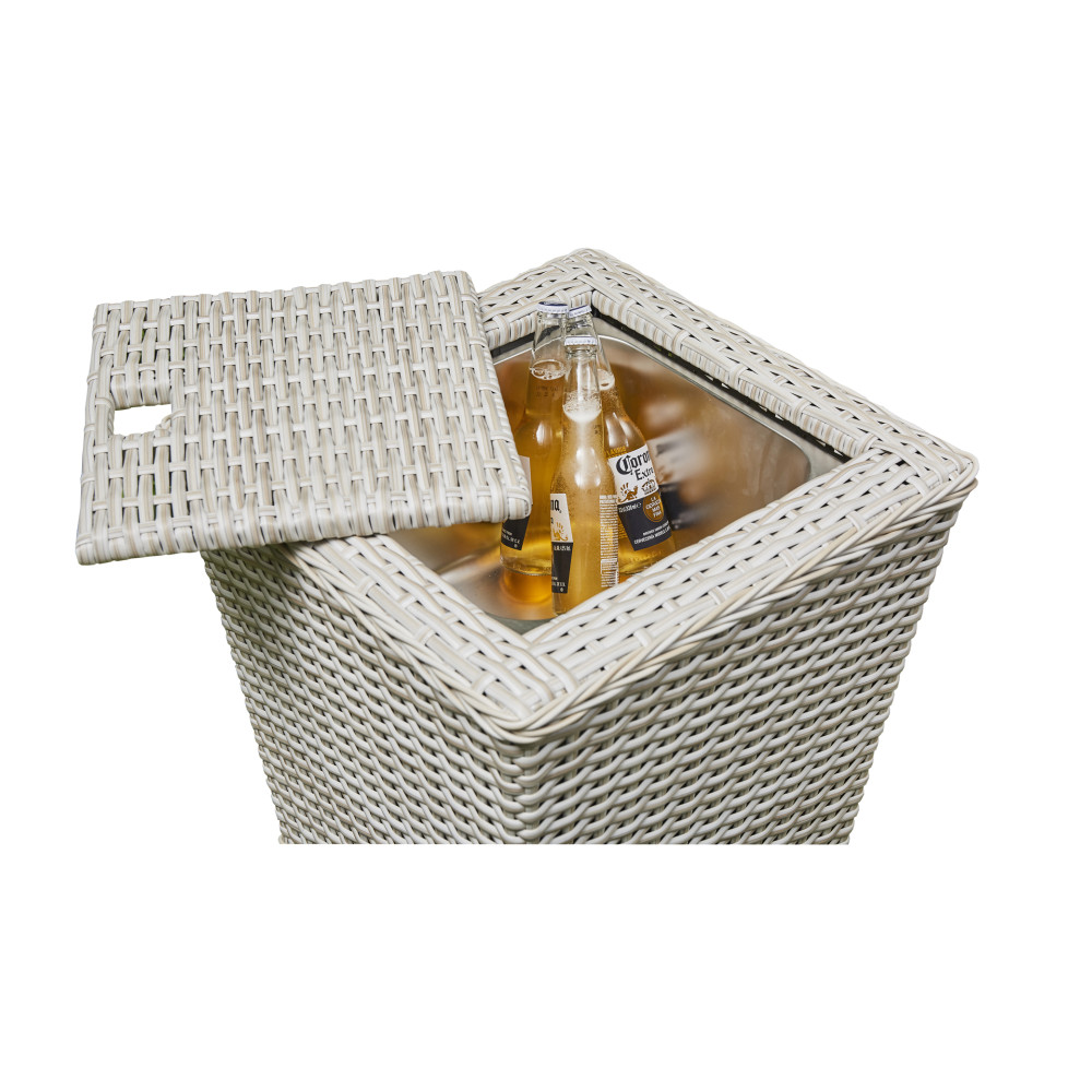 Malibu Corner Rising Firepit Dining Set 