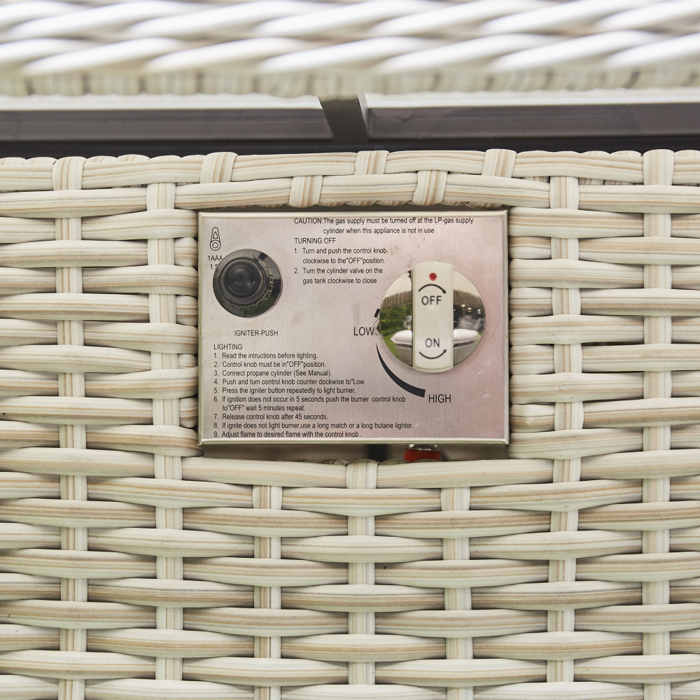 Malibu Corner Rising Firepit Dining Set 