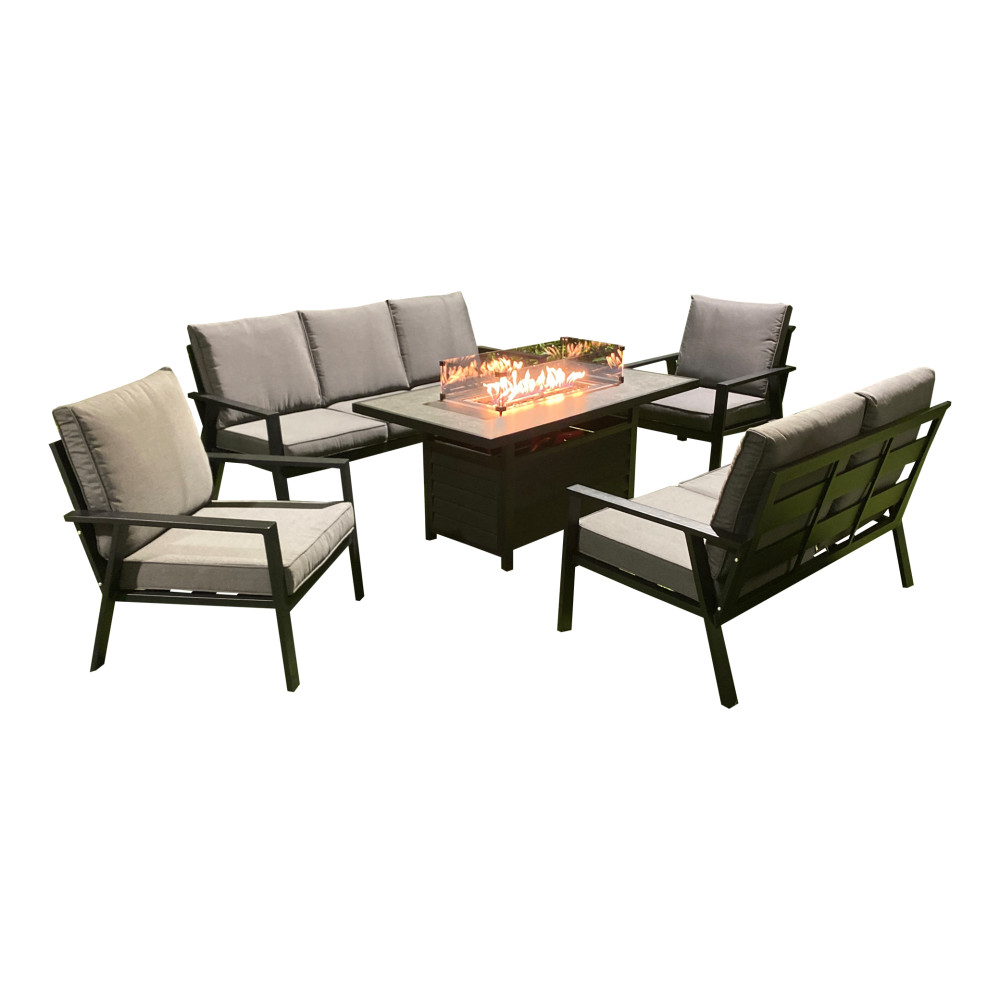 Ivy Beige  Firepit Sofa Dining Set