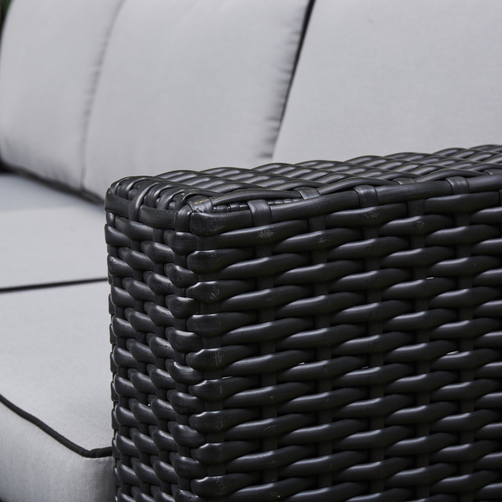 Manhattan Corner Rising Firepit Dining Set 