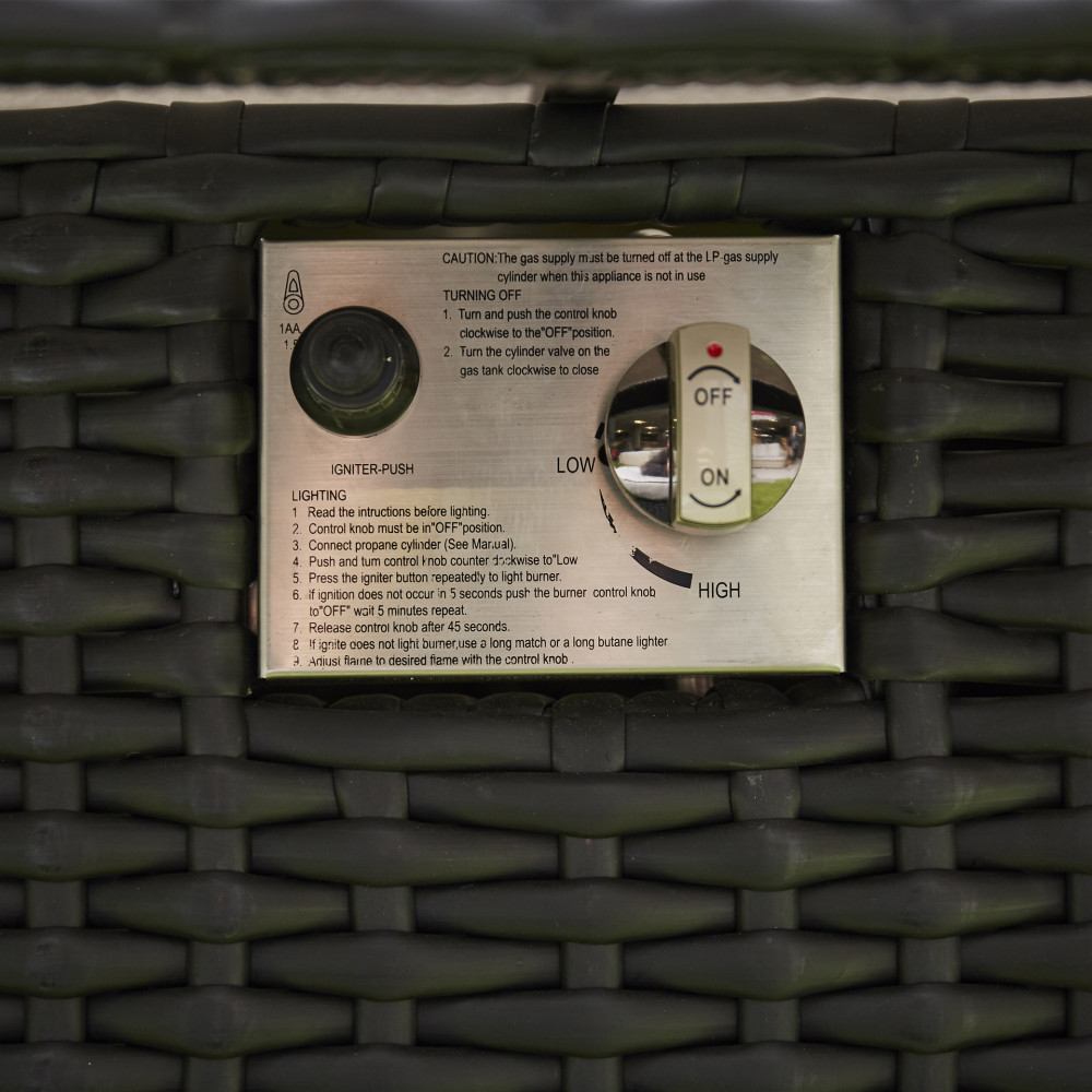 Manhattan Corner Rising Firepit Dining Set 