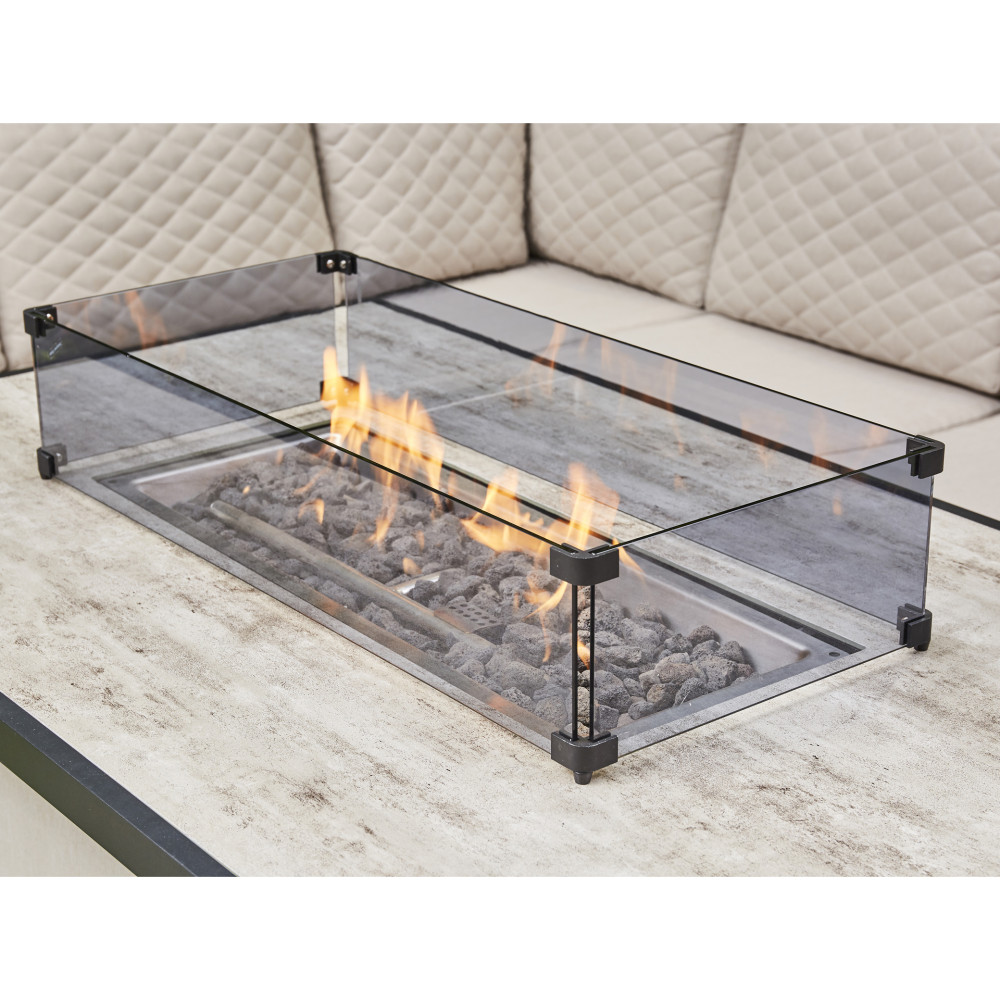 Bulgari Outdoor Rising Firepit Dining Set 