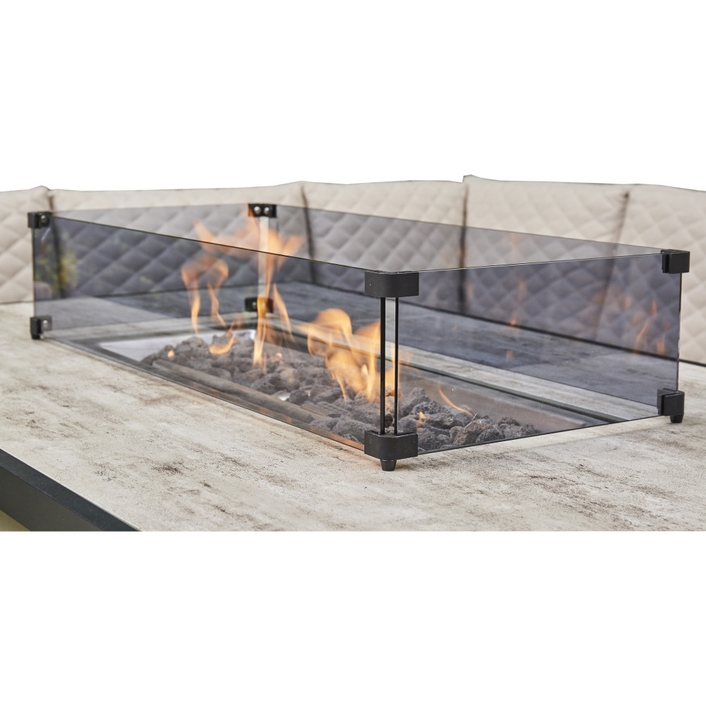 Bulgari Outdoor Rising Firepit Dining Set 