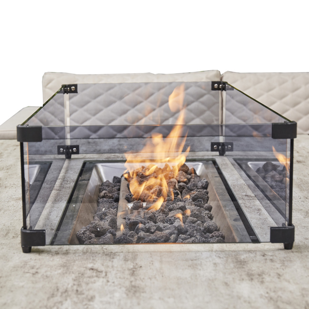 Bulgari Outdoor Rising Firepit Dining Set 