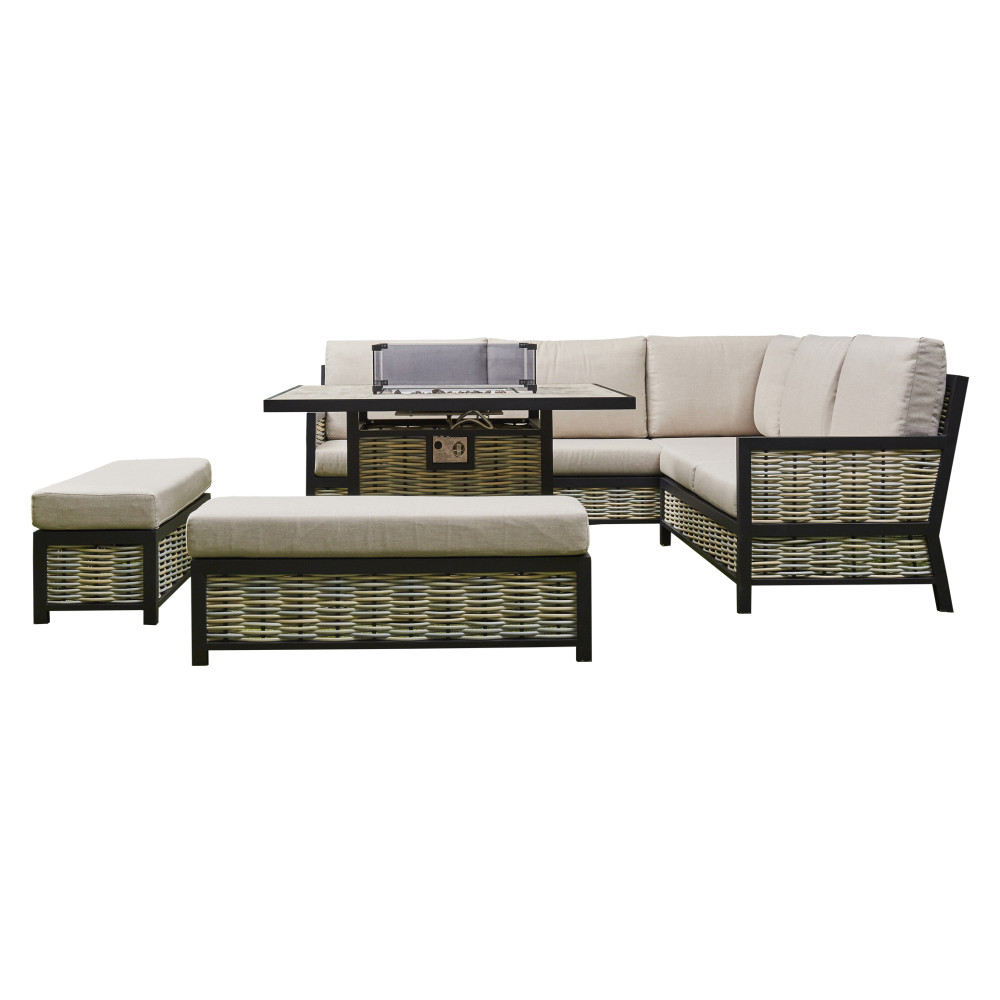 Edwardian Beige  Firepit Dining Set  