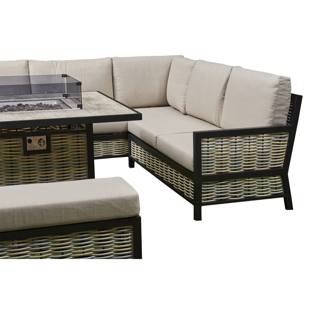 Edwardian Beige  Firepit Dining Set  