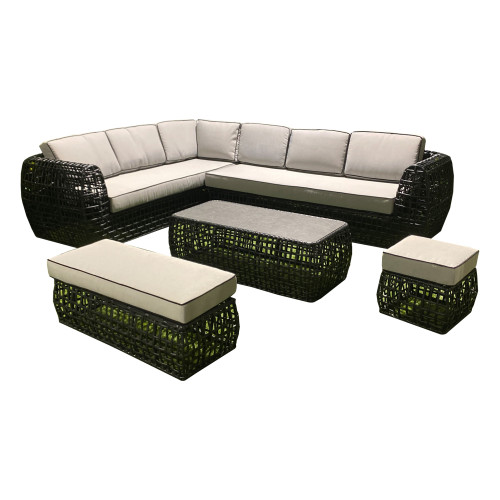 The Nova Rattan Corner Sofa Set 