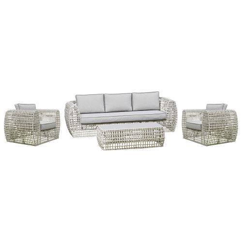 The Zen Grey Rattan Corner Sofa Set 