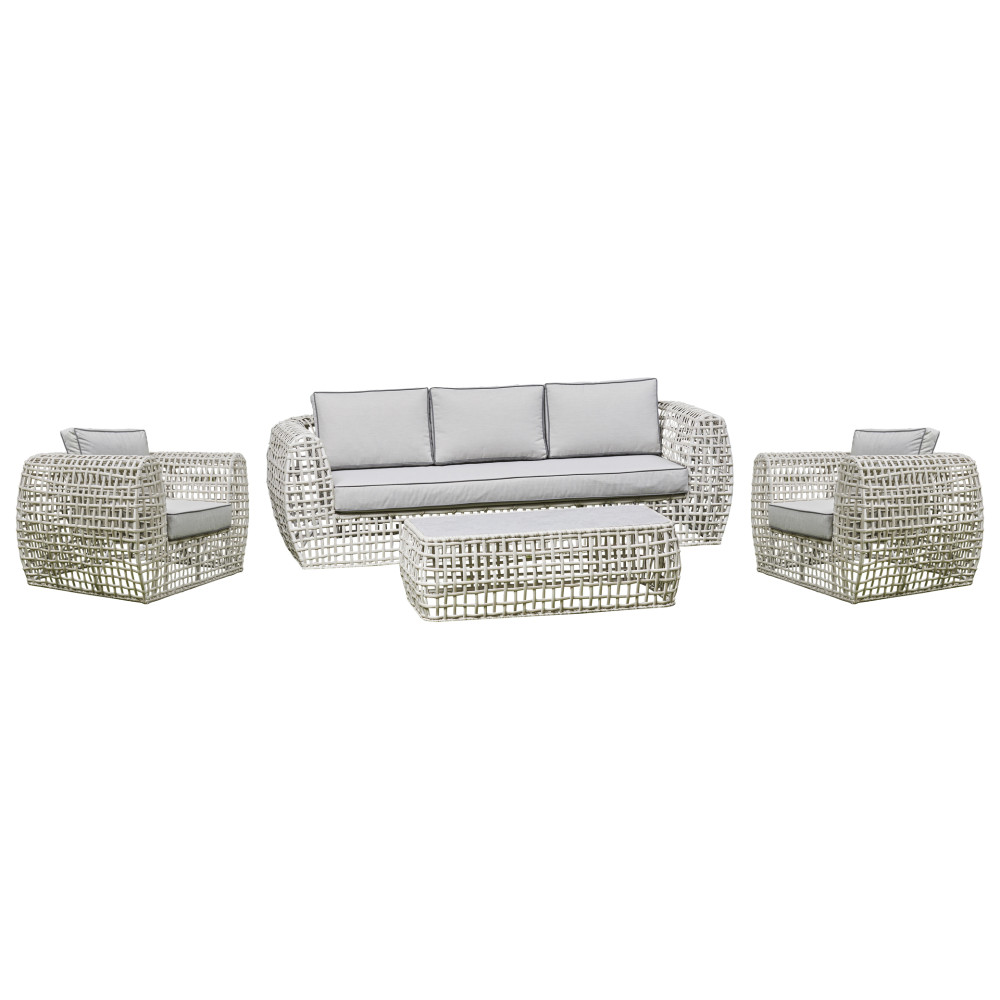The Zen Grey Rattan Corner Sofa Set 