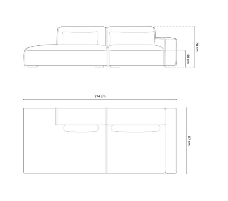 The Zeus Three Seater Open End Sofa 
