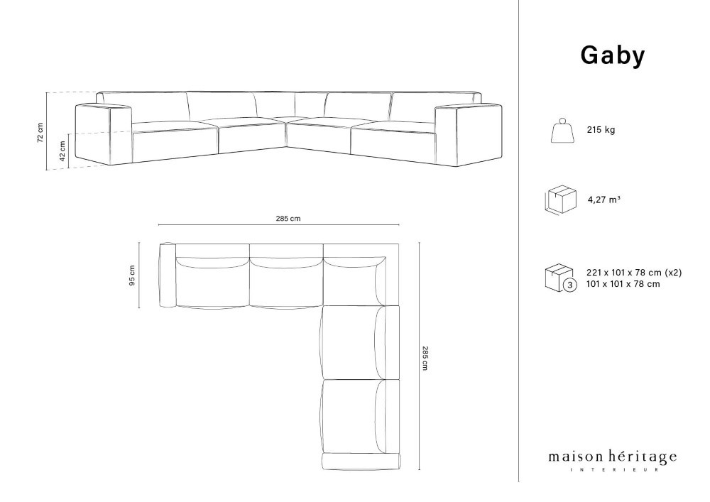 The Sienna Five Seater Corner Sofa 