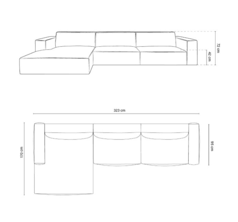 The Sienna Four Seater Corner Chaise End Sofa 