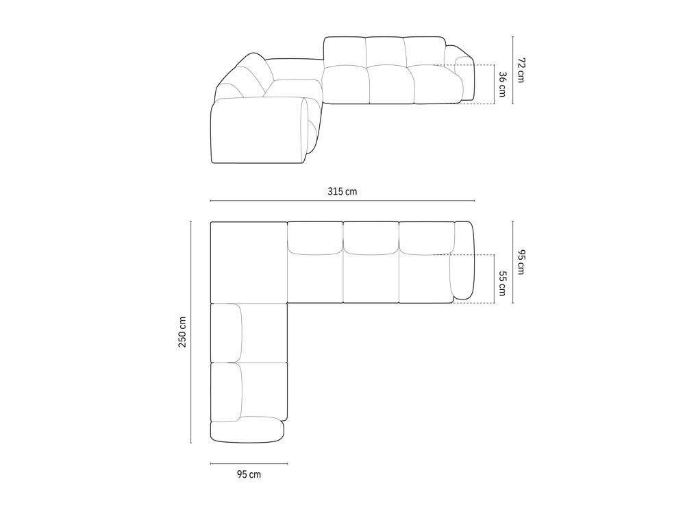 The Nova Five Seater Corner Module Sofa 