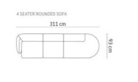 The Lusso Open End Four Seater Sofa 