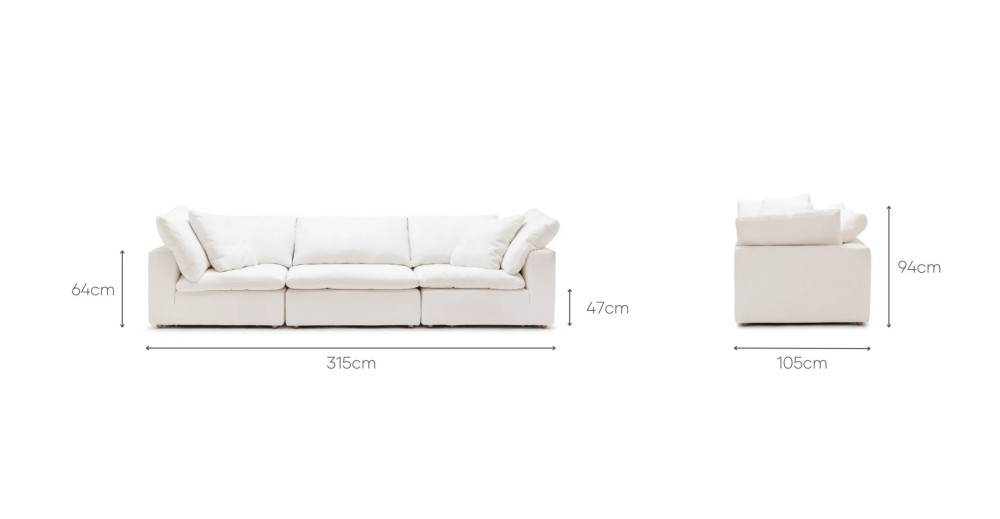 The Feather Cloud Three Seater Sofa 